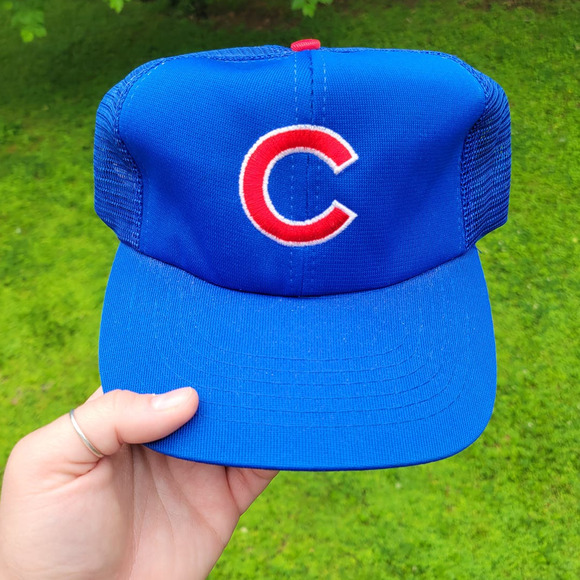 Vintage Chicago Cubs Sports MLB Mesh Snapback Hat - Picture 1 of 3